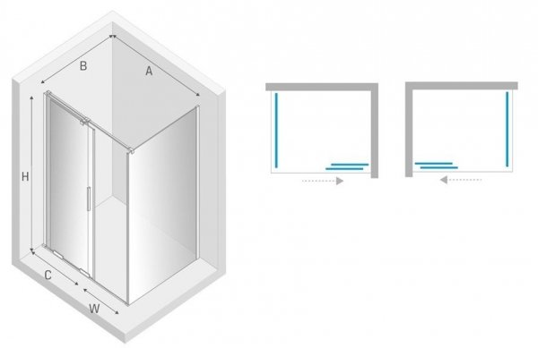 NEW TRENDY kabina prysznicowa narożna prostokątna Smart Light Gold złota 110x80 cm EXK-4233