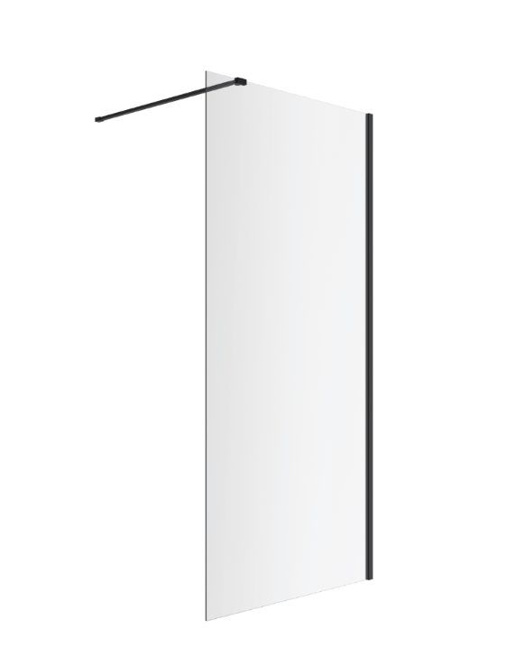 EXCELLENT Vidoq walk-in ścianka prysznicowa prosta 90x200 cm, powłoka Clean Control, czarny mat KAEX.1506.900.LP.BL