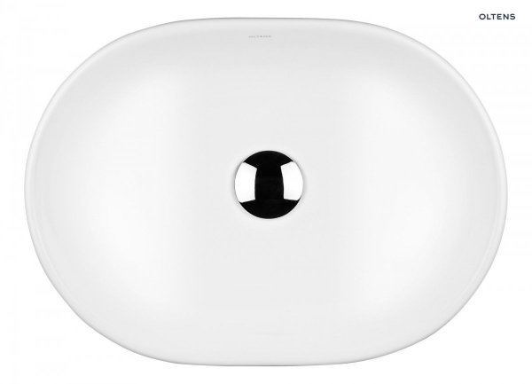 OLTENS Hamnes umywalka 47,5x34 cm nablatowa owalna z powłoką SmartClean biała 40809000