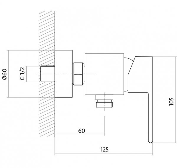 CERSANIT - Bateria natryskowa ścienna ELIO Solution S951-032