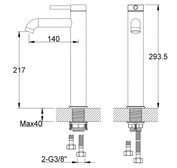 Kohlman Bateria umywalkowa wysoka AXEL QB170A