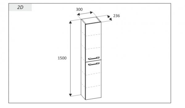 AQUAFORM - słupek wiszący dwu drzwiowy MADRID dąb canella  AQ.401-169125