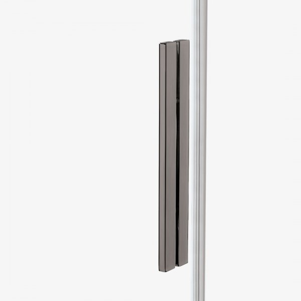 NEW TRENDY Drzwi wnękowe SMART GUNMETAL BRUSHED 2D U 150x200 szkło czyste 8mm Active Shield 2.0 EXK-7835