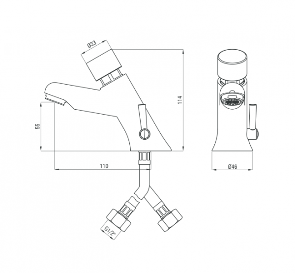 DEANTE Bateria umywalkowa czasowa z regulacją temperatury BBH_028R