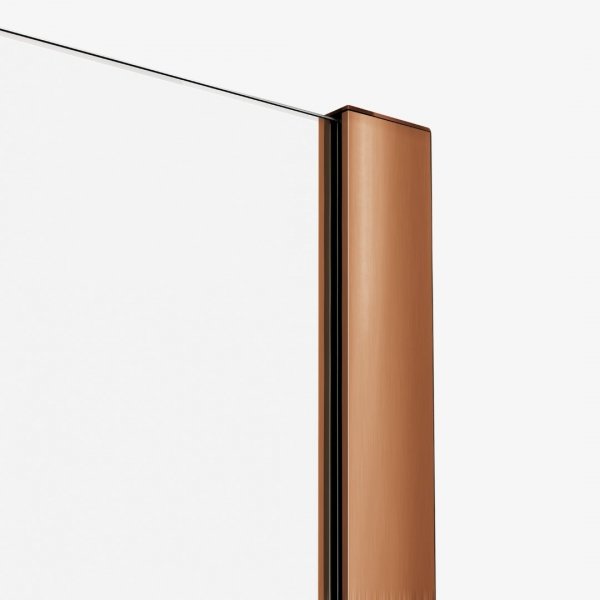 NEW TRENDY Drzwi wnękowe SMART COPPER BRUSHED 1D U 170x200 szkło czyste 8mm Active Shield 2.0 EXK-7650