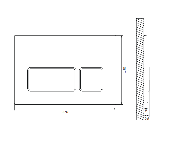 CERSANIT - Przycisk BLOCK czarny matowy K97-455