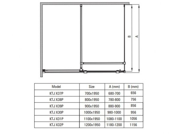 DEANTE - Ścianka prysznicowa PRIZMA walk-in 120 cm chrom  KTJ_032P