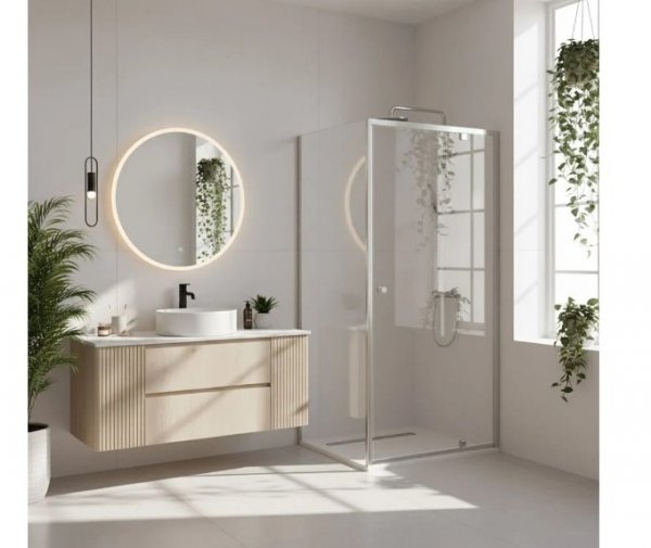 REA - Kabina Prysznicowa PRIMO SWING CHROM uchylne drzwi 80 + ścianka 70