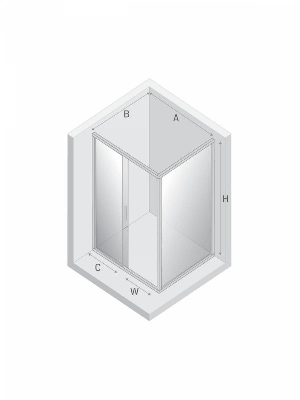 NEW TRENDY Kabina prysznicowa NEW VARIA 1D prostokątna U 100x80x200 szkło czyste 6mm Active Shield K-5131