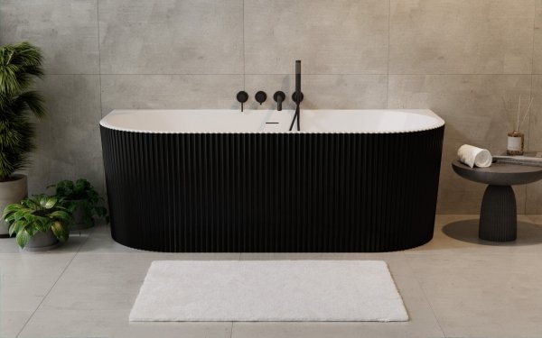 BESCO Wanna wolnostojąca Leya B&amp;W 170 + maskownica odpływu grafit #WASB-170LGR