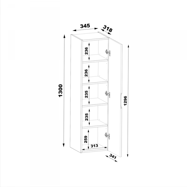 MEGSTYL VESPER-03 Słupek wysoki 130cm czarny mat VESPER-0000-0005996