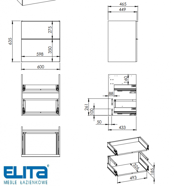 ELITA KOMODA LOOK 60 2S ORZECH LINCOLN PDW 168689