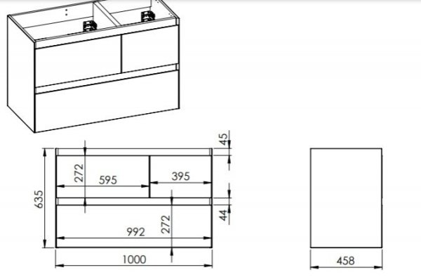 ELITA SZAFKA SPLIT 100 3S LEWA WHITE MATT 168156