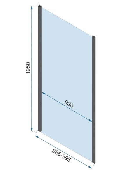 REA - Kabina Prysznicowa Przyścienna RAPID SLIDE Black-Czarna  /drzwi 110 + ścianka 100 x2 + ramię x2/