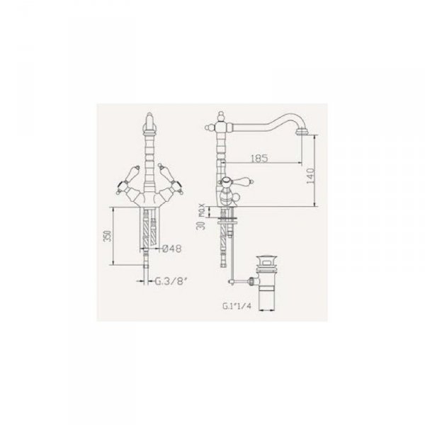 FROMAC - bateria umywalkowa ETROS  2152 chrom