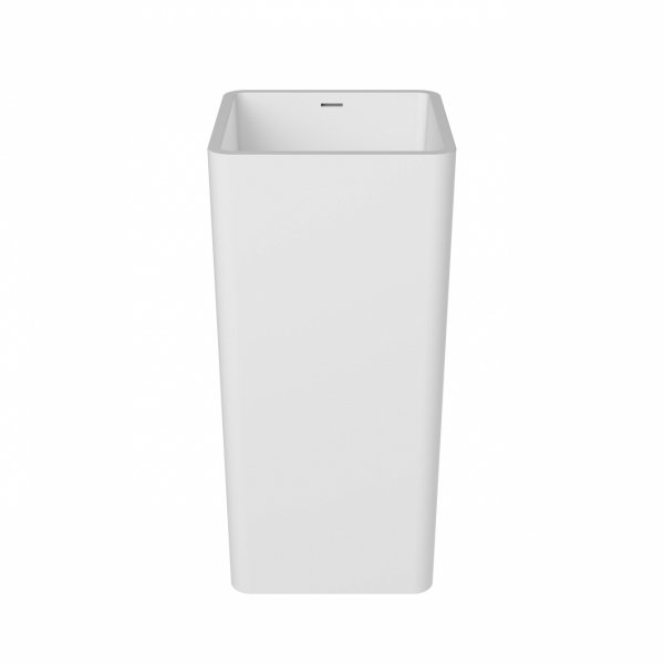 BESCO Umywalka wolnostojąca matowa 40x40x85 Aygo + syfon chrom #UAS-A-WO