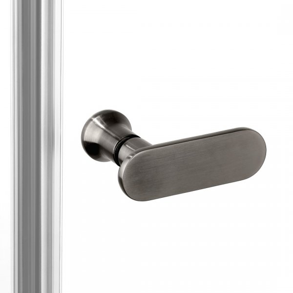 NEW TRENDY Kabina prysznicowa NEW SOLEO GUNMETAL BRUSHED 2D prostokątna U 90x90x195 szkło czyste 6mm Active Shield - wahadłowe K-2180