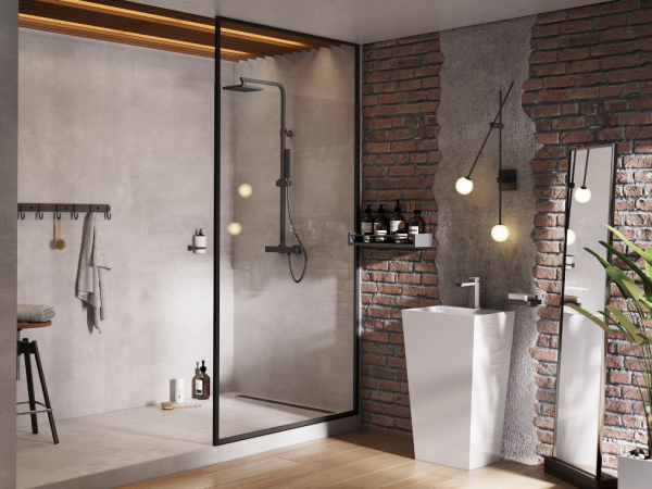 BESCO Ścianka walk-in Icon Black 100x200 IC-100-200C