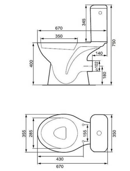 CERSANIT - Zestaw 373 kompakt WC kołnierzowy MITO Grey z deską polipropylenową  TK002-005