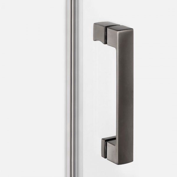 NEW TRENDY Drzwi wnękowe NESTA GUNMETAL BRUSHED 1D L 120x200 czyste 6mm Active Shield 2.0 D-0935A