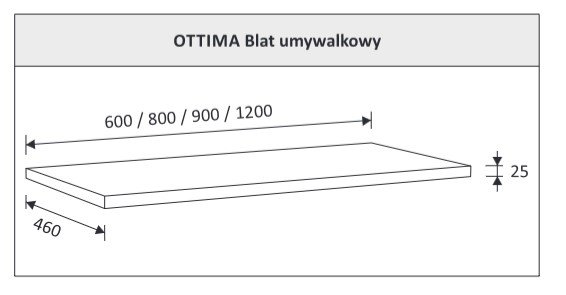 AQUAFORM - blat umywalkowy OTTIMA 60 pełny 60X2,5X46 Dąb złoty  AQ.401-1706090