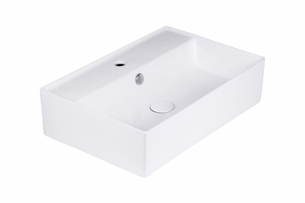 AQUAFORM - umywalka nablatowa ZAHARA prostokątna 59,5x40 cm, kolor biały AQ.448-0241160