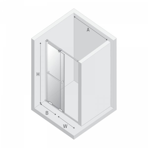 NEW TRENDY Drzwi wnękowe SMART GOLD BRUSHED 1D U 160x200 szkło czyste 8mm Active Shield 2.0 - UCHWYT RELING EXK-7516