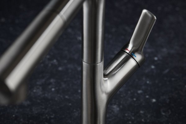 ARMATURA KRAKÓW KFA DUERO DESIGN bateria kuchenna z wyciąganą wylewką 6623-220-22 + dozownik płynu do naczyń 990-100-22