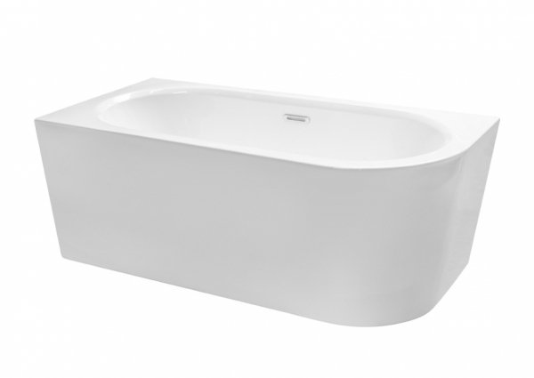 BESCO Wanna wolnostojąca Avita A-line 150 L + syfon klik-klak czarny z przelewem slim #WAA-150ALCS