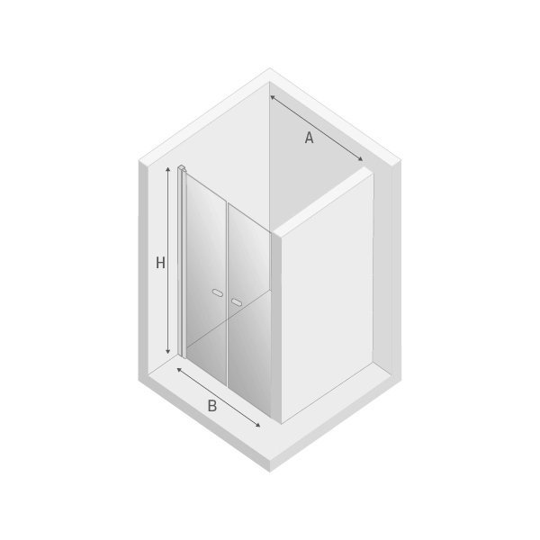 NEW TRENDY Drzwi wnękowe prysznicowe podwójne otwierane NEW SOLEO BLACK 100x195 D-0216A