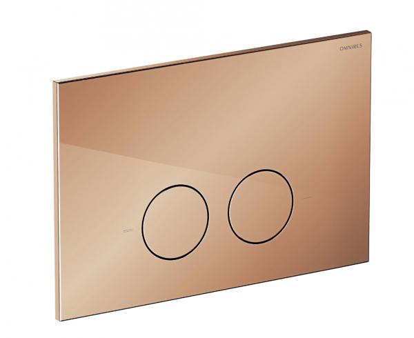 OMNIRES STRONGFRAME stelaż podtynkowy do miski toaletowej z ECO spłukiwaniem + MINIMAL przycisk spłukujący miedź połysk FLUSH SET STFWCECO1M-RCP