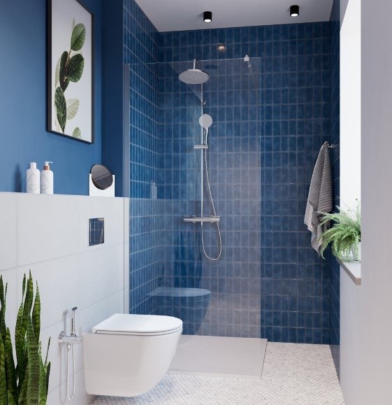 INVENA - Deszczownia z baterią natryskową VOLOS chrom  AU-37-T01-V