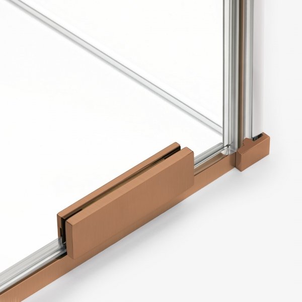 NEW TRENDY Drzwi wnękowe SMART COPPER BRUSHED 1D U 130x200 szkło czyste 8mm Active Shield 2.0 EXK-7646