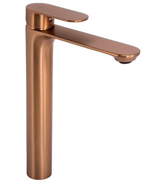 REA - Bateria umywalkowa DROP Miedź Szczotkowana Wysoka