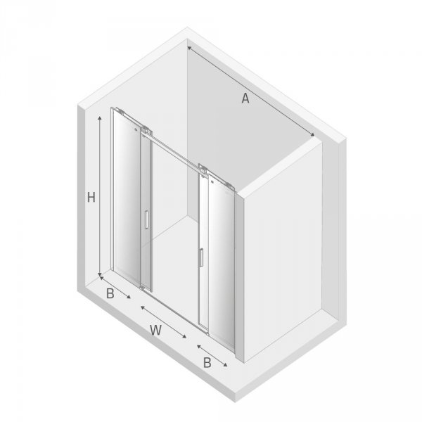 NEW TRENDY Drzwi wnękowe prysznicowe przesuwne podwójne SOFTI 160x200 EXK-3907
