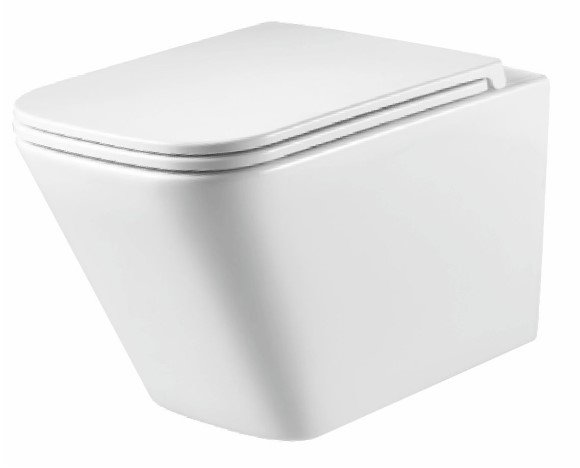 AQUAFORM - miska wc GETAFE Rimless z deską duroplastową SLIM wolnoopadającą, kolor biały  CE-MW-002-11-RIM