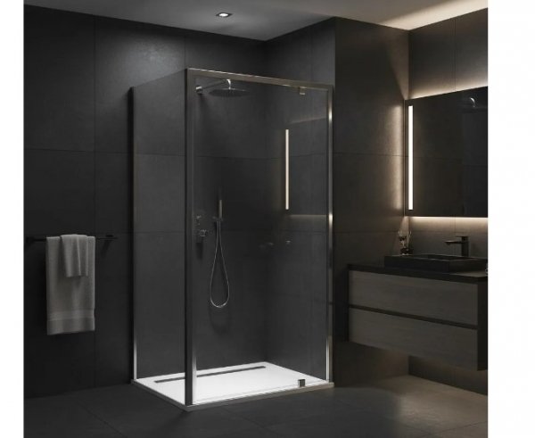 REA - Kabina Prysznicowa PRIMO SWING CHROM uchylne drzwi 90 + ścianka 70