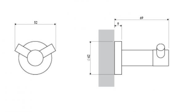 OMNIRES haczyk podwójny MODERN PROJEKT antracyt szczotkowany MP60120AT