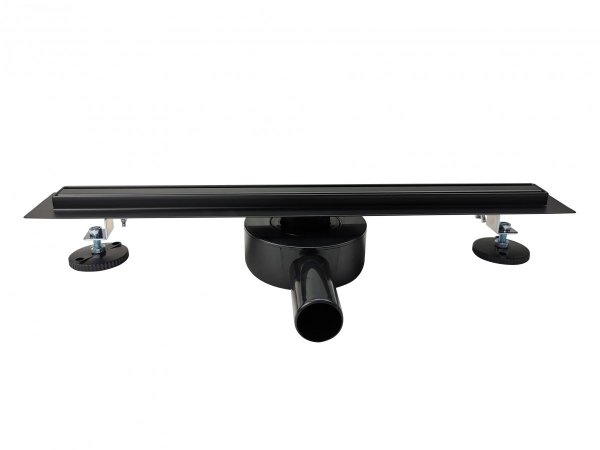 AQUALine - Odpływ liniowy podłogowy SLIM Kwadrat CZARNY Matowy Obrotowy syfon ROZMIAR 70cm RSK01BK700