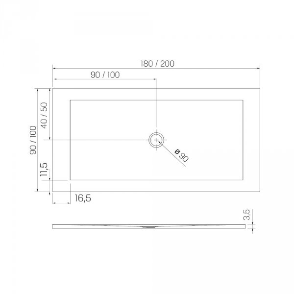 NEW TRENDY Brodzik prostokątny 120x100x3,5 konglomerat NEX SHADE beżowy struktura B-0494