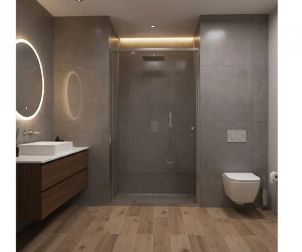 REA - Drzwi prysznicowe PRIMO Swing 80 Chrom