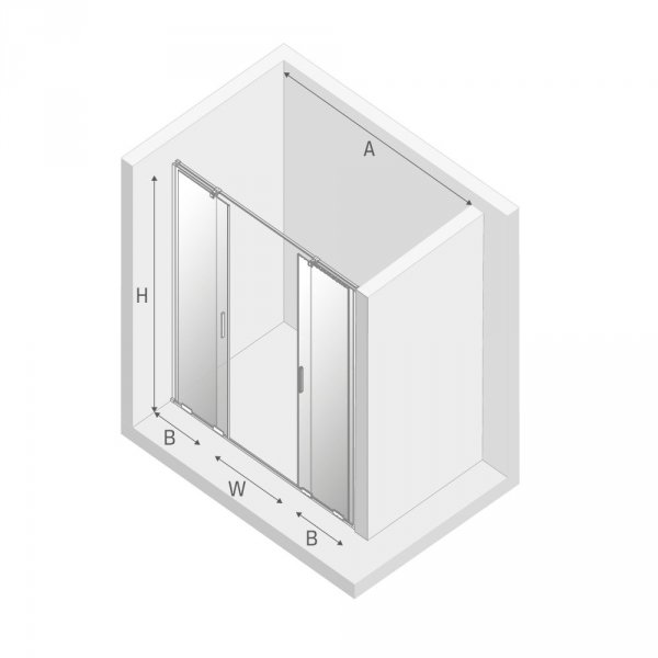 NEW TRENDY Drzwi wnękowe prysznicowe przesuwne podwójne SMART 130x200 EXK-4014