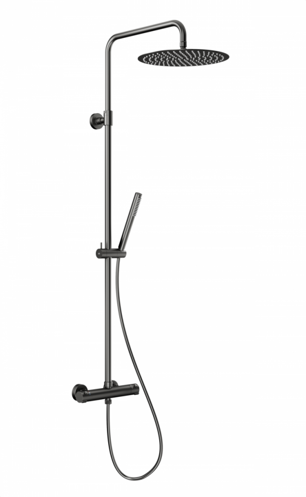 ARMATURA KRAKÓW KFA deszczownia wannowa z baterią termostatyczną MOZA PREMIUM GUN METAL GREY 5736-921-61