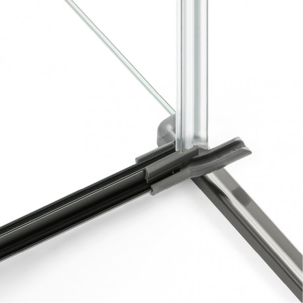 NEW TRENDY Kabina prysznicowa AVEXA GUNMETAL BRUSHED 1D pięciokątna asymetryczna L 100x80x200 szkło czyste 6mm Active Shield 2.0 - drzwi prawe EXK-3836