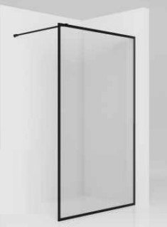 AQUAFORM - ścianka prysznicowa TEINE 90 typu Walk-In szkło transparentne 6mm profil CZARNY  AQ.103-12-30090-02