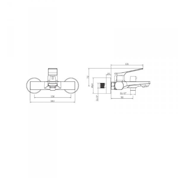 INVENA Bateria BATERIA WANNOWA CZARNA NERI BW-01-004