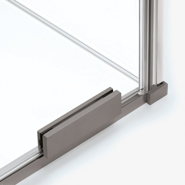 NEW TRENDY Drzwi wnękowe SMART GUNMETAL BRUSHED 2D U 130x200 szkło czyste 8mm Active Shield 2.0 EXK-7833