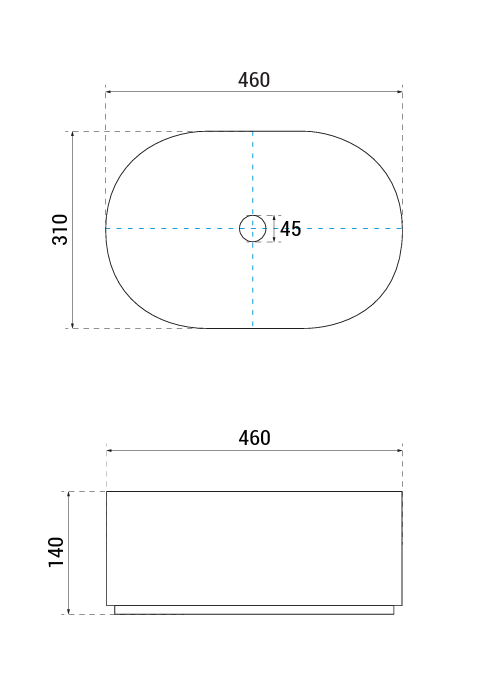 BESCO Umywalka nablatowa Lova Cera-Line 46 White UNC-46-LOB