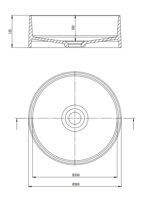 DEANTE Umywalka granitowa SILIA antracyt metalik 36cm CQS_TU4S