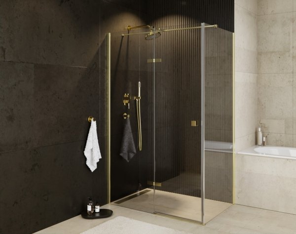 BESCO Kabina prysznicowa Pixa Gold 120x80 Lewa PPL-128-195G